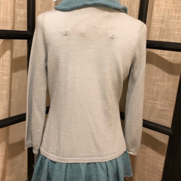 Anthropologie light blue and teal cardigan sweater - Picture 4 of 7